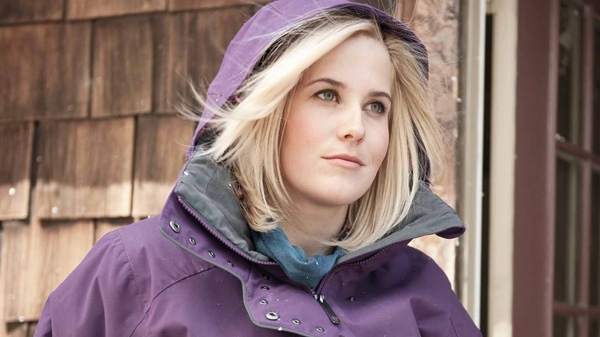 This photo released by Siren Public Relations shows Sarah Burke in her signature jacket for Roxy.(Siren Public Relations)