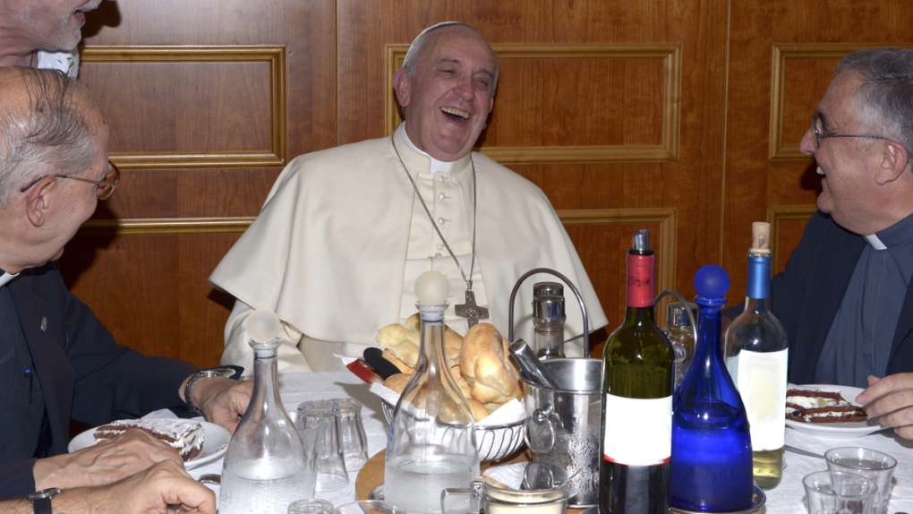 Pope Francis attends surprise luncheon in Rome