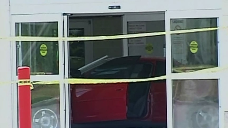 A car backed into the front doors of the Costco location in south London, Ont. on Friday, July 25, 2014 striking a number of people. (Nick Paparella / CTV London)