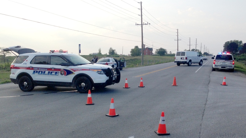 A 52-year-old was killed after a motorcycle crash in East Gwillimbury on Sunday. (Dave Erskine / CTV Barrie) 
