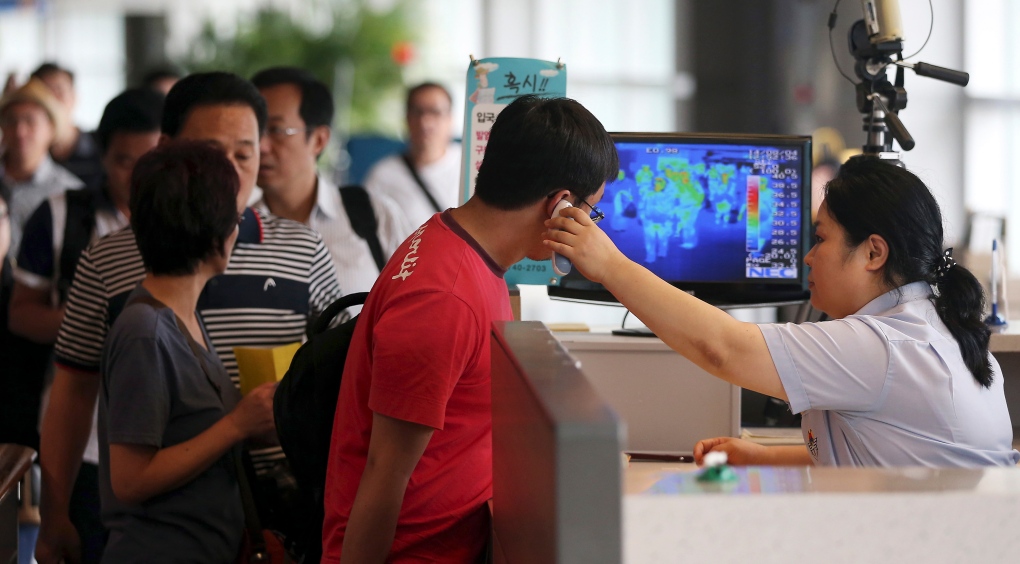 Ebola virus screening in South Korea airport
