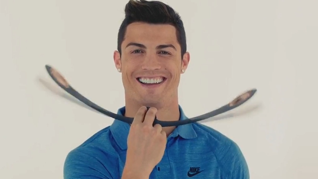 Portuguese soccer star Cristiano Ronaldo appears in a Japanese commercial f...