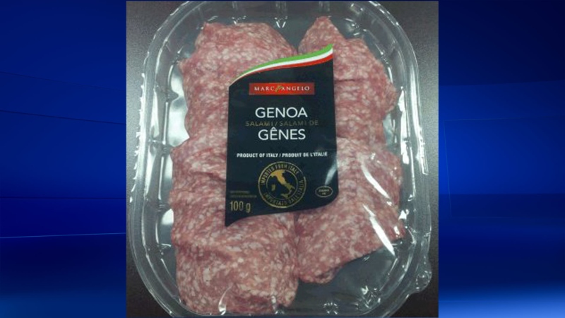 Concord Premium Meats Ltd. is recalling Marc Angelo brand Genoa Salami in 100-gram packages with a best-before date of Dec. 01, 2014. (Provided / CFIA)