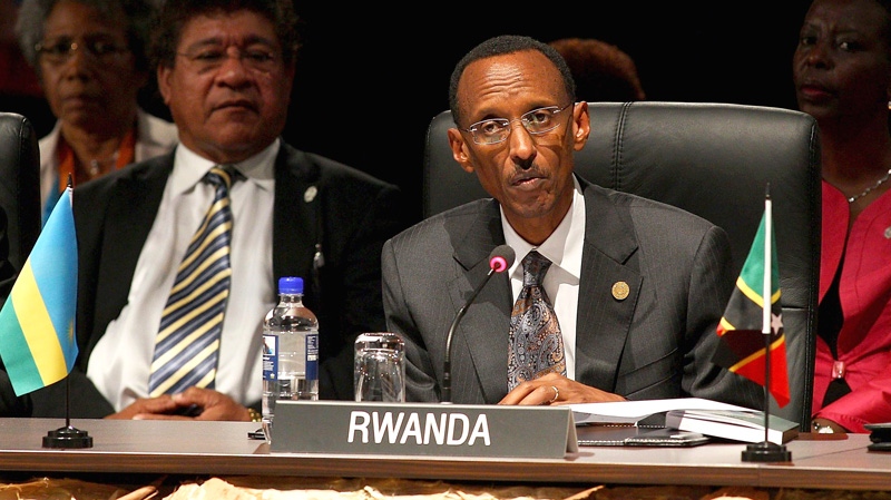 Rwanda's President Paul Kagame attends the Executive Session 1 meeting at the Commonwealth Heads of Government Meeeting in Perth, Australia, on Friday, Oct. 28, 2011. (AP / Paul Kane)