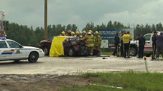 RCMP closed down a part of Highway 16 following a fatal, multi-vehicle collision Friday. 
