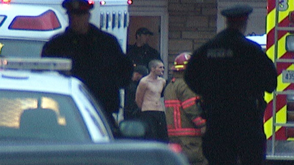 A suspect was arrested following a standoff at a motel in Kitchener, Ont. on Tuesday, Jan. 17, 2012.
