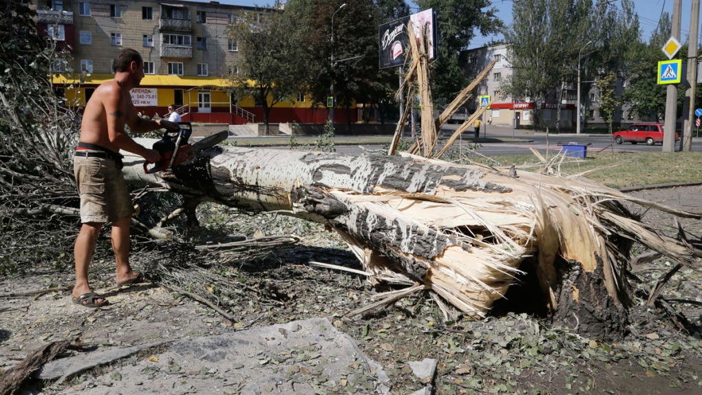 Damage in Donetsk, eastern Ukraine