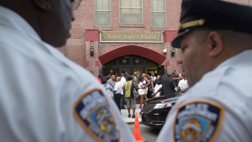 NYPD at Eric Garner's funeral service 