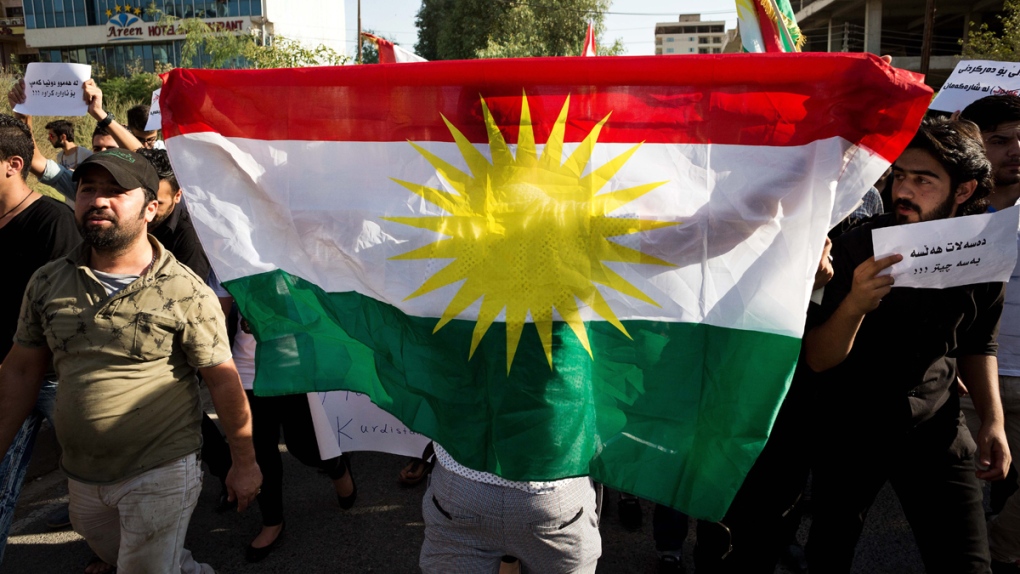Kurds from Sulaimaniyah protest on Aug. 7, 2014