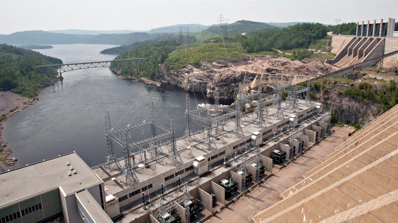 The Jean-Lesage hydro electric dam Tuesday, June 22, 2010 north of Baie-Comeau Que. Charest announced the new names for the Manic 2 and Manic 3 dams as respectively the Jean-Lesage and Rene-Levesque hydro electric dams. THE CANADIAN PRESS/Jacques Boissinot