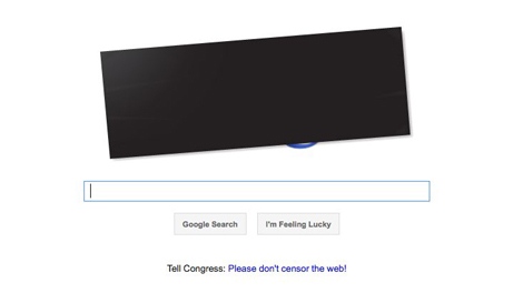Google blacked out, Stop Online Piracy Act, SOPA