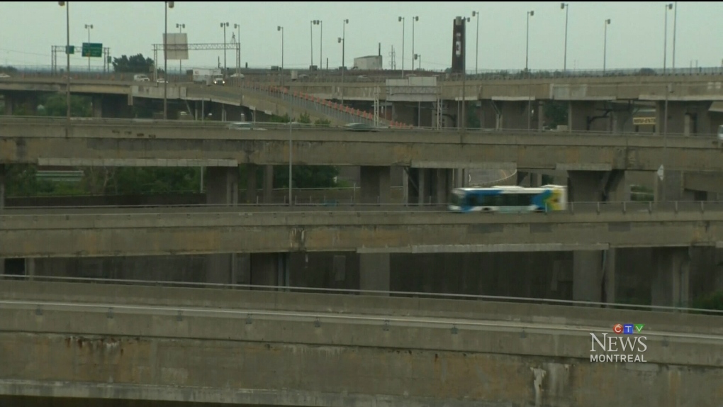 Two ramps on the Turcot Interchange close