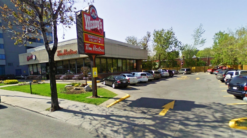 The shooters apparently fled after shooting the victim in this fast food parking lot after dusk on Thursday evening. 