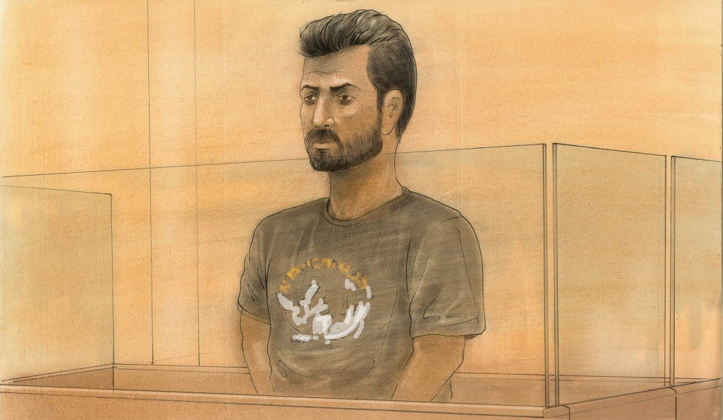 A sketch of Hazrat Haniff in court
