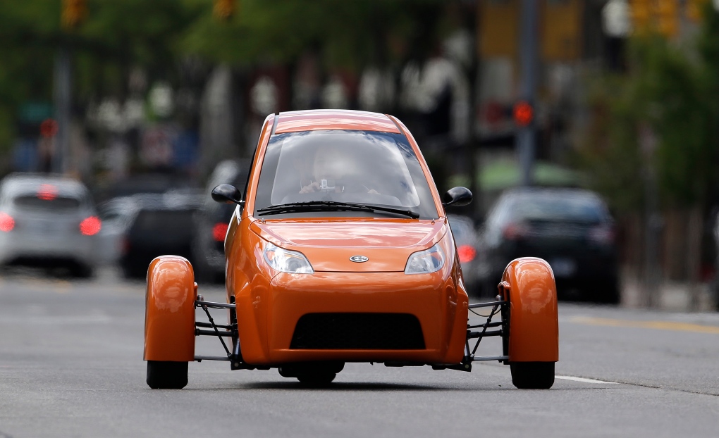 Three-wheeled Elio car