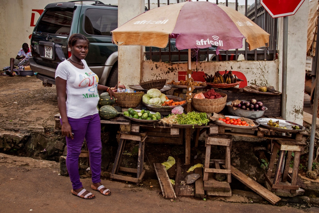 Food stall in Sierra Leone