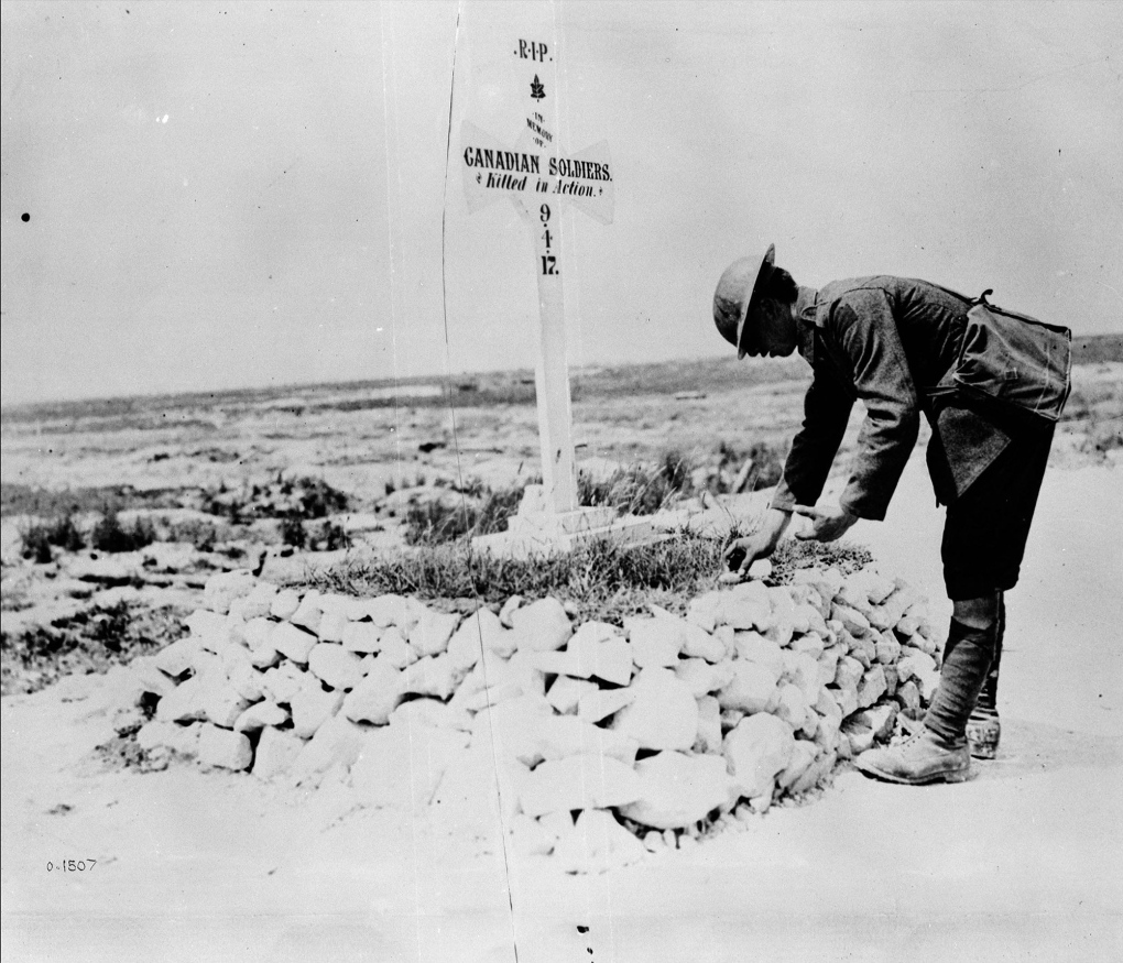 First World War soldier at Canadian grave