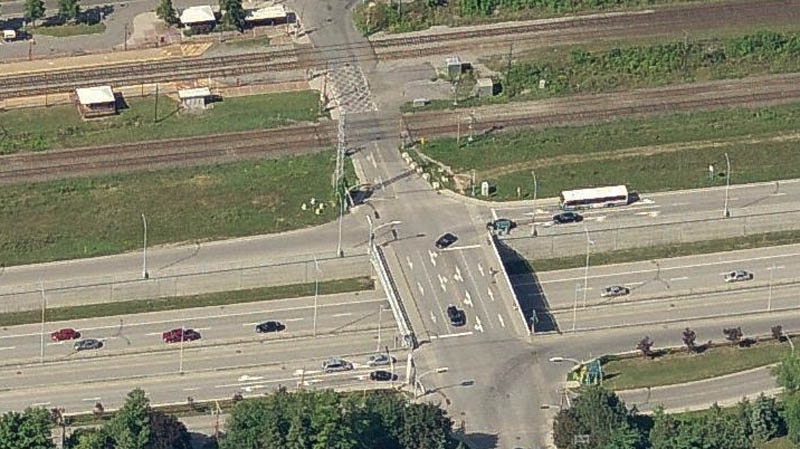 The pedestrian was hit by a train near Woodland Thursday afternoon. (Image: Bing Maps) 