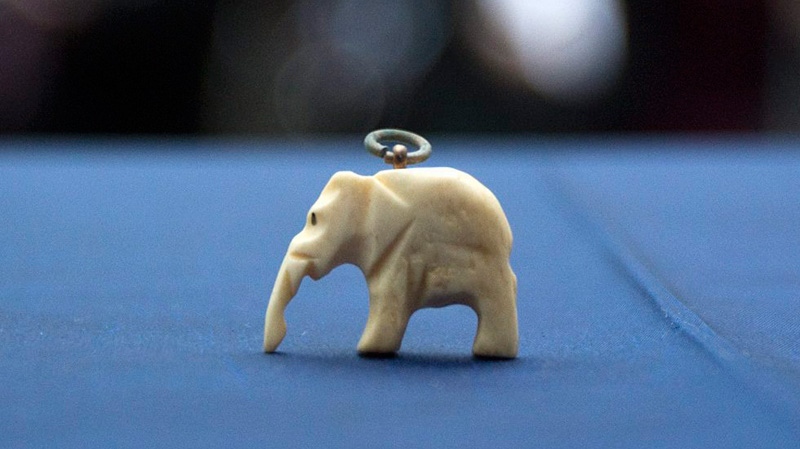 A small ivory elephant, which was placed inside a time capsule and hidden in the Maple Leaf Gardens building on Sept. 21, 1931, is seen in Toronto on Thursday, Jan. 26, 2012. The meaning of the elephant is unknown. (Pawel Dwulit / THE CANADIAN PRA small ivory elephant, which was placed inside a time capsule and hidden in the Maple Leaf Gardens building on Sept. 21, 1931, is seen in Toronto on Thursday, Jan. 26, 2012. The meaning of the elephant is unknown. (Pawel Dwulit / THE CANADIAN PA small ivory elephant, which was placed inside a time capsule and hidden in the Maple Leaf Gardens building on Sept. 21, 1931, is seen in Toronto on Thursday, Jan. 26, 2012. The meaning of the elephant is unknown. (Pawel Dwulit / THE CANADIAN PRESS)RESS)ESS)