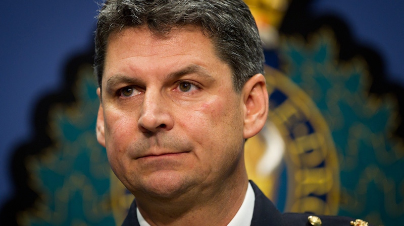 RCMP assistant commissioner Craig Callens pauses as he issues a formal apology to the families of serial killer Robert Pickton's victims during a news conference in Vancouver on Friday Jan. 27, 2012.(Darryl Dyck / THE CANADIAN PRESS)