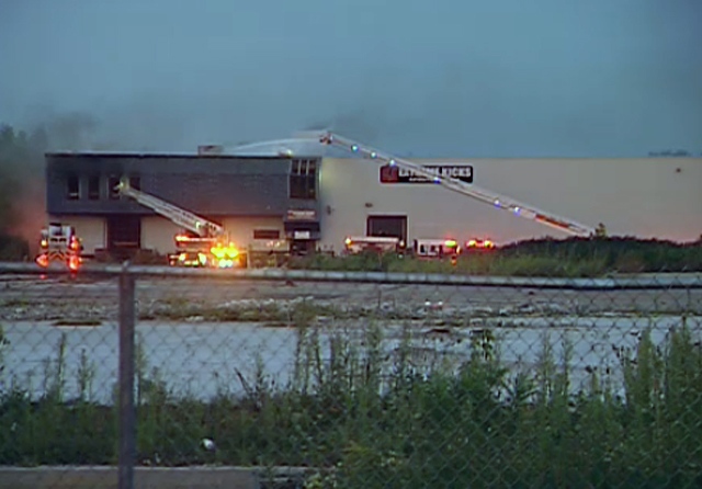 Crews battle industrial fire at abandoned factory
