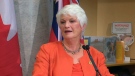 Education Minister Liz Sandals speaks to reporters on Wednesday, Aug. 27, 2014. 