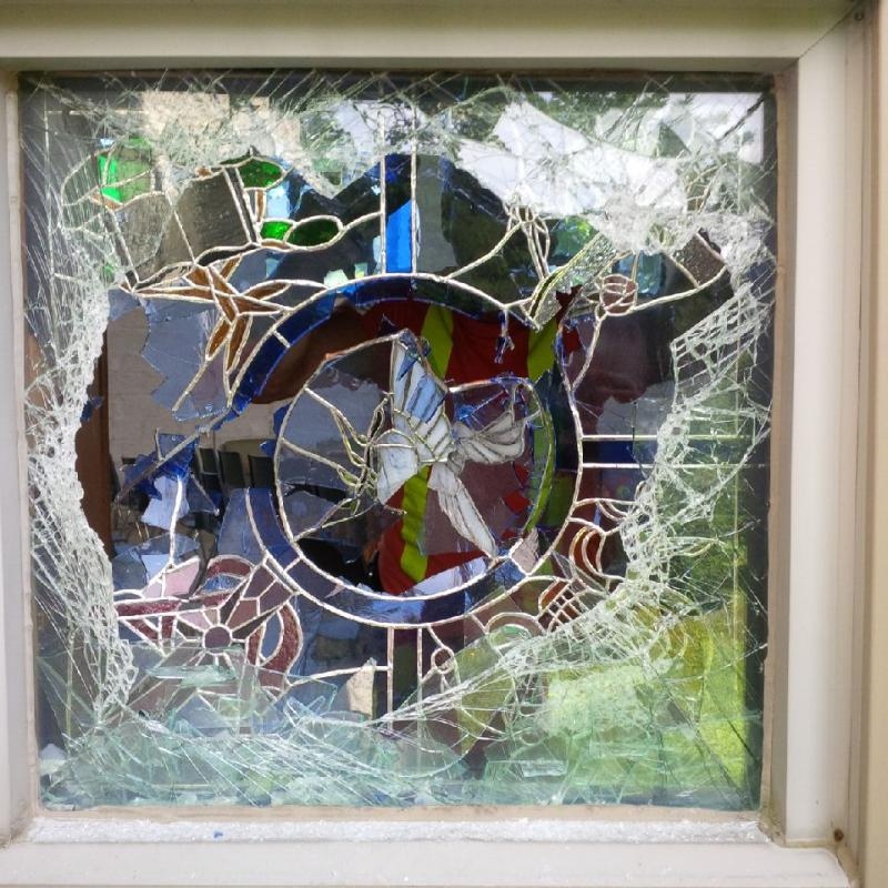 Stained glass smashed