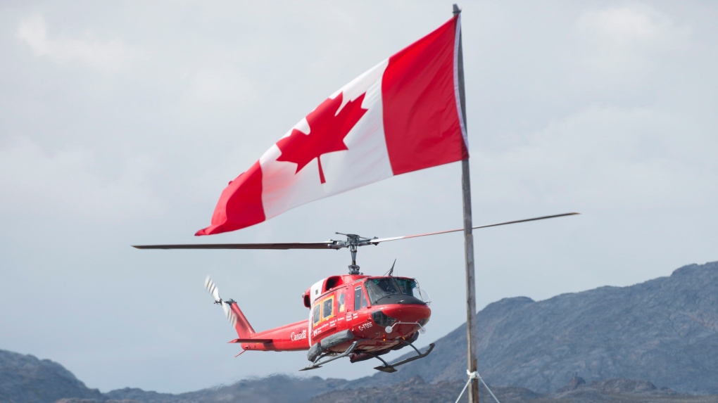 A Canadian Coast Guard helicopter