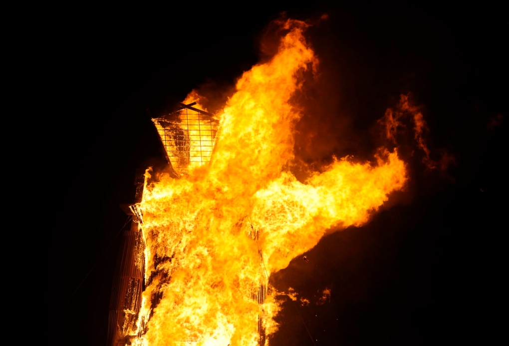 The man burns at the annual Burning Man event 