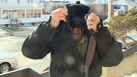 Pete Therrien is seen outside the provincial courthouse in Moose Jaw.