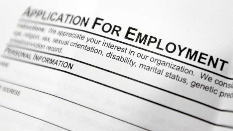 This April 22, 2014, photo shows an employment application form. (AP / Mike Groll)