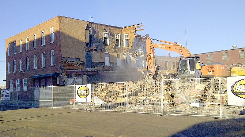 Crews began to tear down the York Hotel located on 104 Ave. and 96 St. on Saturday, February 4.