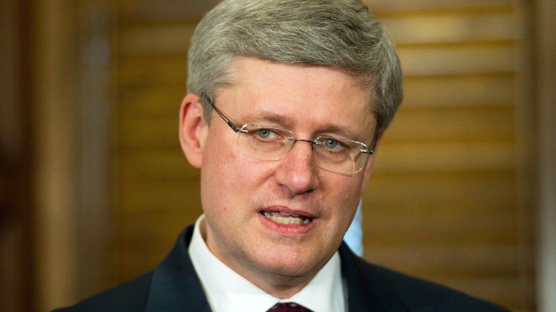 Prime Minister Stephen Harper during a photo opportunity in his office on Parliament Hill in Ottawa on Thursday, Feb. 2, 2012. (Sean Kilpatrick / THE CANADIAN PRESS)