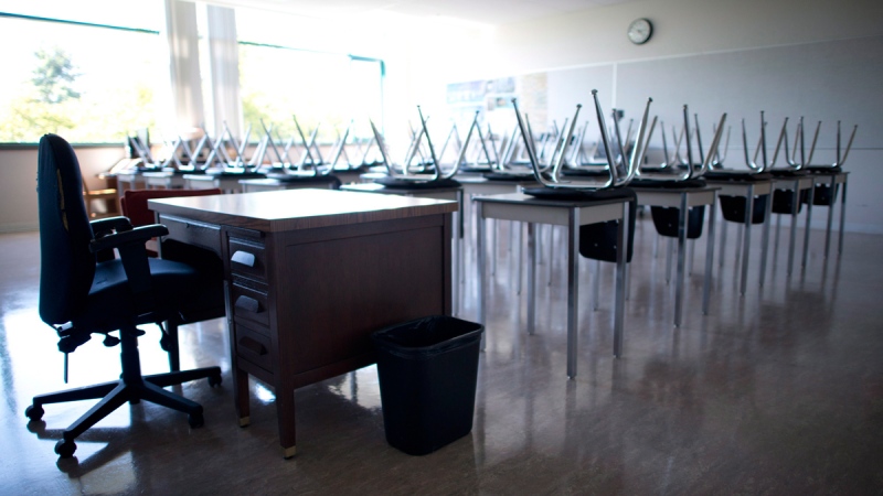 An empty classroom is seen in this file photo. (The Canadian Press)