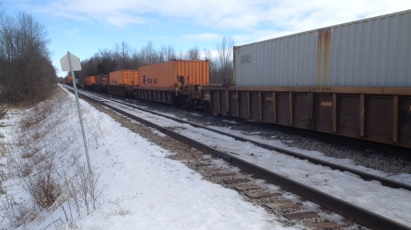 Freight trains slams into parked truck near Kemptville