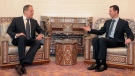 Syrian President Bashar Assad, right, meets with Russian Foreign Minister Sergei Lavrov, at Ash-Shaeb presidential palace in Damascus on Thursday, March 20, 2008. (AP / Bassem Tellawi).