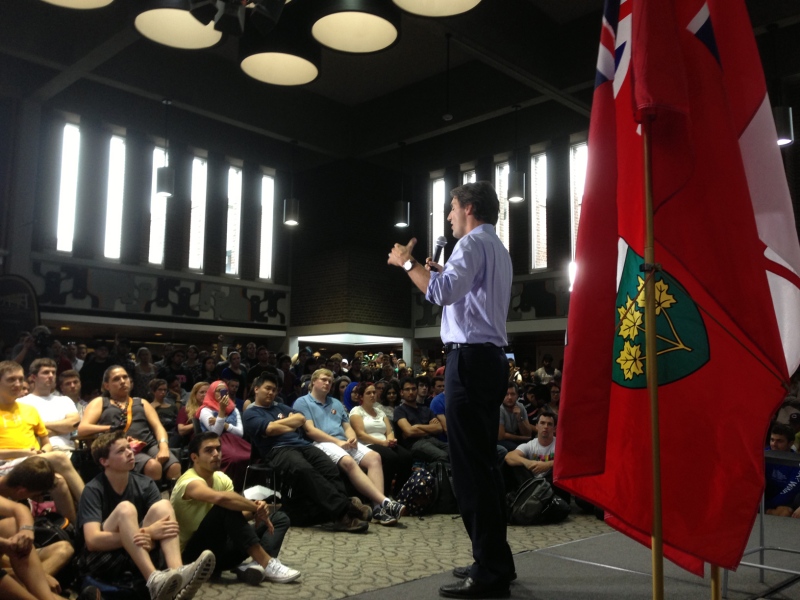 Justin Trudeau speaks to students at the University of Waterloo on Wednesday, Sept. 10, 2014. (Brian Dunseith / CTV Kitchener)