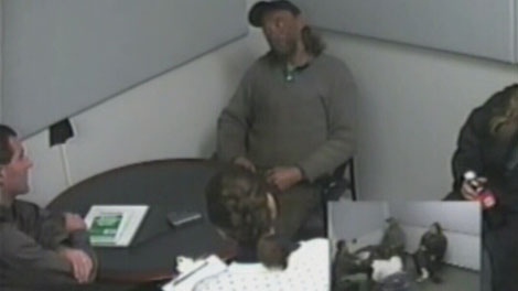 Robert Pickton is interviewed by police in January 2000 in a video released to the media on Feb. 8, 2012.