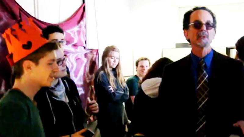 McGill students were attempting to get changes to the QPIRG decision through a sit-in on Wednesday. (Image taken from YouTube video)