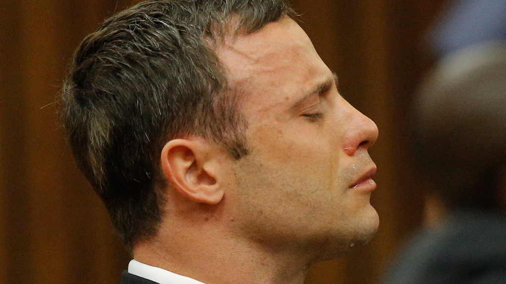 Oscar Pistorius reacts to murder trial verdict
