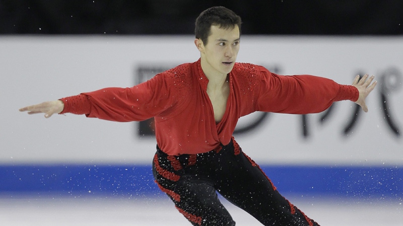 Canada's Patrick Chan nails a landing while competing in the men's free skating event during the Four Continents Figure Skating Championships, Friday, Feb. 10, 2012, in Colorado Springs, Colo. 