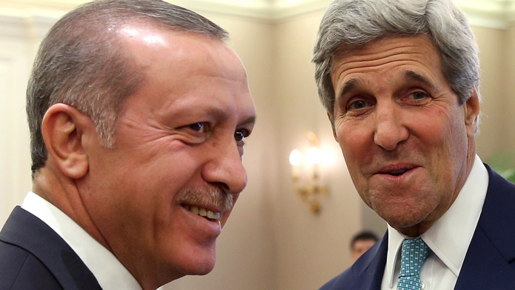 Erdogan and Kerry in Ankara
