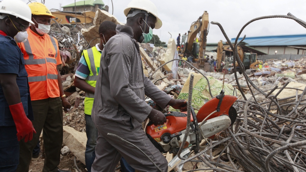 Rescue workers search for survivors in Nigeria