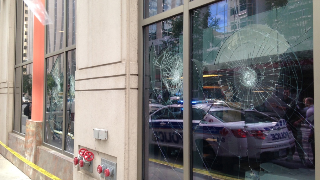 CBC windows smashed