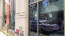 Four windows were smashed at the CBC Ottawa headquarters located on Queen St. in Ottawa's downtown core on Tuesday, Sept. 16, 2014. 