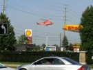 An Ornge air ambulance is on scene of an industrial accident in Oakville, Ont. on Friday, Sept. 19, 2014. (Twitter / Cynthia Milburn) 