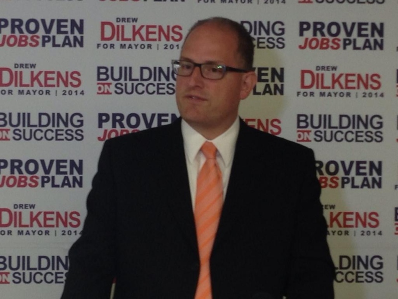 Drew Dilkens announces his municipal election platform for mayor in Windsor, Ont., on Friday, Sept. 19, 2014. (Rich Garton/ CTV Windsor)