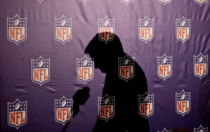 The shadow of NFL Commissioner Roger Goodell
