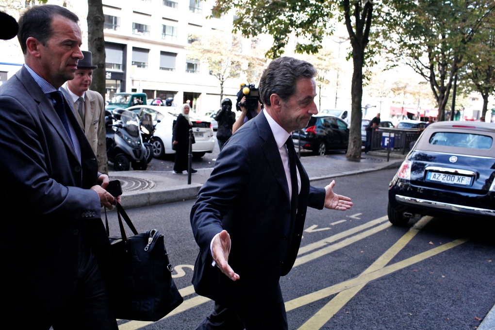 Nicolas Sarkozy at Paris hotel 