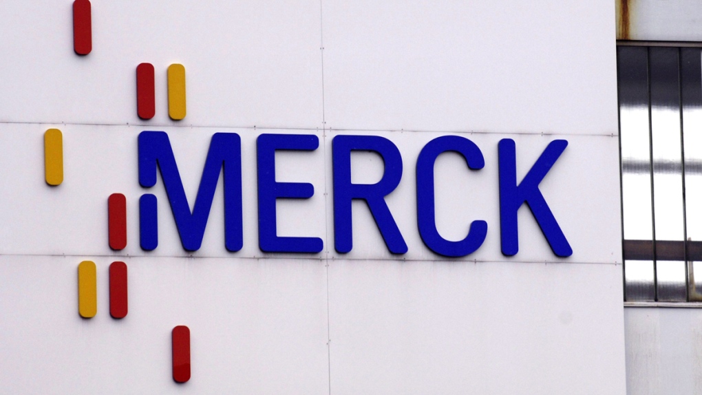 Merck KGaA logo in Darmstadt, Germany